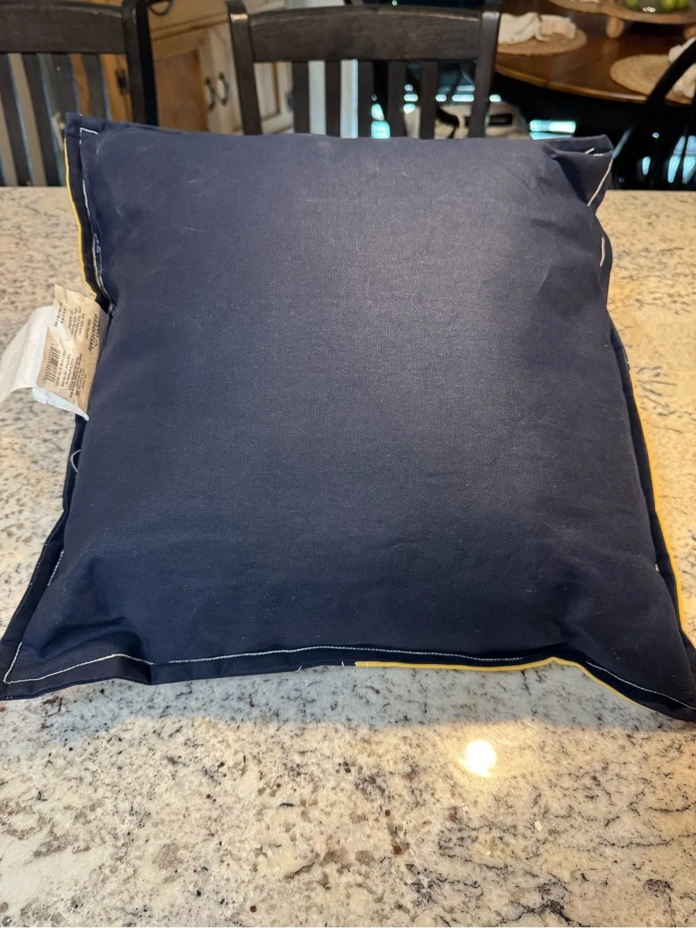 Targets Home Essentials Navy and Yellow Block Accent Pillow NWOT